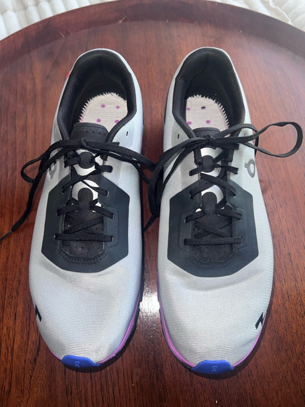 On Running Women's Sneakers in Grey with Black and colorful Details - Picture 10 of 12
